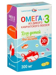 Омега-3 из дикого камчатского лосося, Салмоника капс. 300 мг / 450 мг №84 для детей с ароматом апельсина