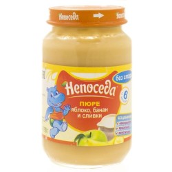 Пюре Непоседа яблоко банан сливки без сахара с 6 мес 190 г