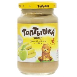 Пюре Топтышка яблоко банан сливки с 6 мес 190 г