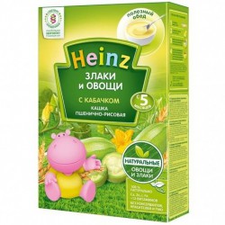Каша безмолочная Heinz рисово-пшеничная с кабачками с 5 мес 200 г