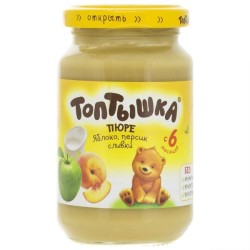 Пюре Топтышка яблоко персик сливки с 6 мес. 190 г