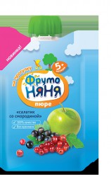 Пюре Фрутоняня Салатик со смородиной яблоко черная красная смородина с 5 мес 90 г