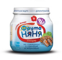 Пюре Фрутоняня говядина с гречкой и морковью с 8 мес 100 г