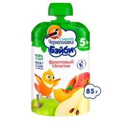 Пюре Черноголовка Бэйби с 5 мес фруктовый салатик (яблоко груша персик) 85 г