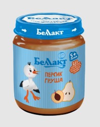 Пюре Беллакт груша персик без сахара с 5 мес 100 г