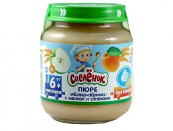 Пюре Спеленок яблоко абрикос с манкой сливки без сахара с 6 мес 125 г