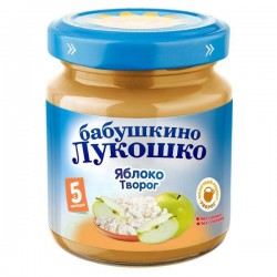 Пюре Бабушкино лукошко яблоко творог без сахара с 5 мес 100 г