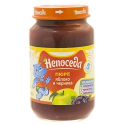 Пюре Непоседа яблоко черника с сахаром с 5 мес 190 г
