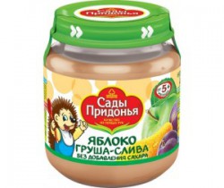 Пюре Сады Придонья яблоко груша слива без сахара с 5 мес 120 г
