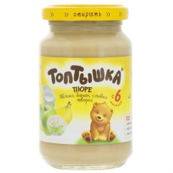 Пюре Топтышка яблоко банан сливки творог с 6 мес 190 г