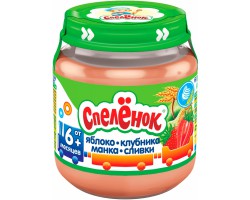 Пюре Спеленок яблоко клубника с манкой сливки без сахара с 6 мес 125 г